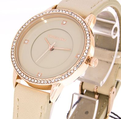 Damenuhr Excellanc Uhr Farbe rosegold sandbeige