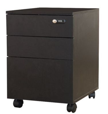 Rollcontainer abschließbar schwarz Büroschrank Schubladen Schrank Bürocontainer
