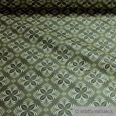 Stoff Baumwolle Acryl khaki Palmblatt wasserabweisend beschichtet