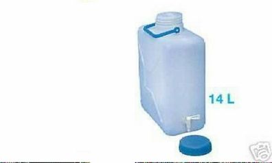 Wasserkanister 14 L Uniboy Deckel DIN 96 Trinkwasser Kanister + Hahn 77880m NEU