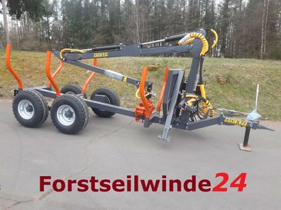 Rückewagen Holzwagen SBF 7t + 5,4m Kran, Neu Made in Schweden