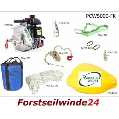 Forstseilwinde, Spillwinde-Seilwinde SET PCW5000 FK Forstwirtschaft-Benzinwinde