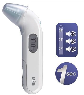 Braun Infrarot Fieberthermometer Thermometer Ohr-Thermometer akustisches Signal