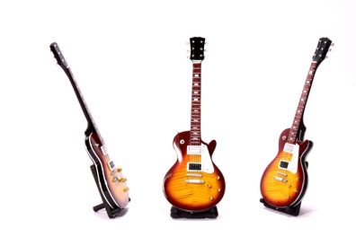Miniatur E-Gitarre Les Paul XL sunburst Standart LDT mini Deko Gitarre aus Holz 26cm
