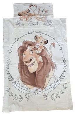 JF König der Löwen Simba, Mufasa Baby Bettwäsche 100x135 cm, 100 % Baumwolle