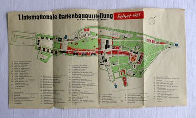 DDR 1. Internationale Gartenbauausstellung Erfurt 1961 Geländeplan