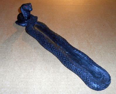 Räucherstäbchenhalter Black Kobra, Snake, Handarbeit schwarz
