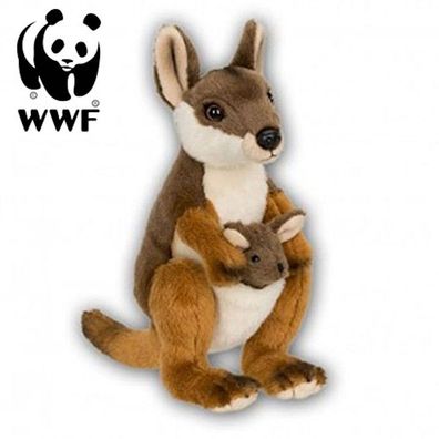 WWF Plüschtier Känguru mit Baby (19cm) lebensecht Kuscheltier Stofftier Kangaroo Joey
