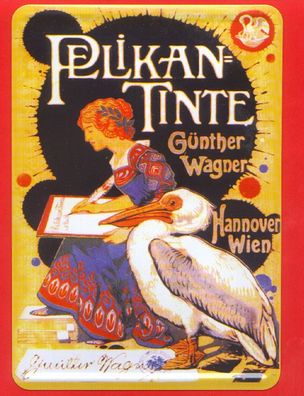 Pelikan Tinte - Blechpostkarte