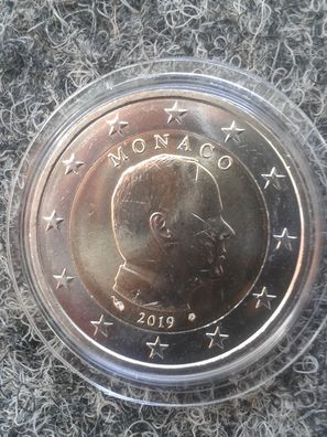 2 euro 2019 Monaco Kursmünze Fürst Albert II von Monaco prägefrisch Unzirkuliert unc.
