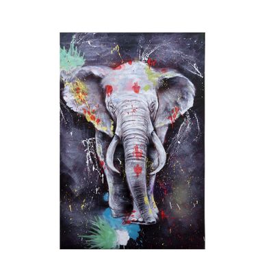 Ölgemälde Elefant HWC-H25, Leinwandbild Wandgemälde Gemälde, handgemaltes XL Wandbild