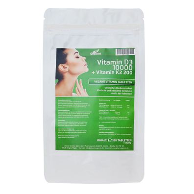 Steiner Vitamin D3 10000 + K2 200 - 180 Tabletten