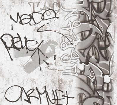 A.S. Création Graffiti Tapete Grau Papiertapete 369863 Wandtapete modern Stuktur