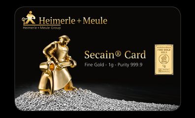 Heimerle & Meule Secain Card Gold Goldbarren 999.9 Fein Feingold 1 Gramm