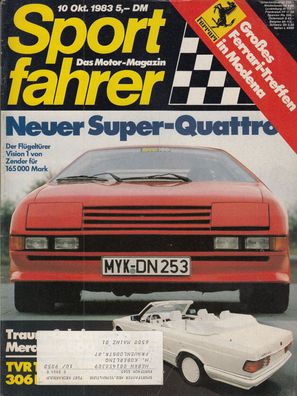 Sportfahrer 10/ 1983, Zender, TYR, IAA, Rennsport Trophäe, Rallye DM