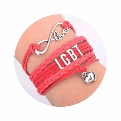 LGBT Armreif Homosexuell Gay Lesbisch Armband LGBT Love Beschriftung Rot Weiß Schwarz