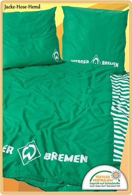 Wende Bettwäsche SV Werder Bremen Grün Weiß Streifen