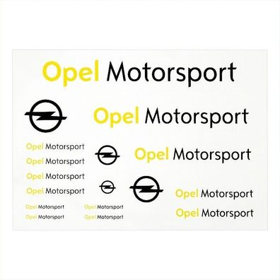 Original OPEL Motorsport Blitz Stickerbogen DIN A4 PVC Aufkleber Fanartikel