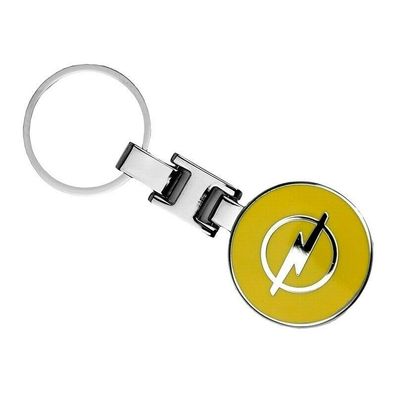 Original Opel Logo Edler Schlüsselanhänger Blitz Gelb mit Box Key Ring