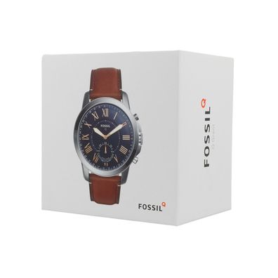 FOSSIL Grant Hybrid Smartwatch Herren Uhr mit Lederarmband Analog IOS Bluetooth braun