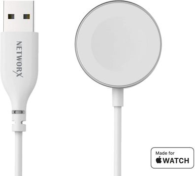 Networx Ladekabel 1m für Apple Watch Konnektor magnetisch silber