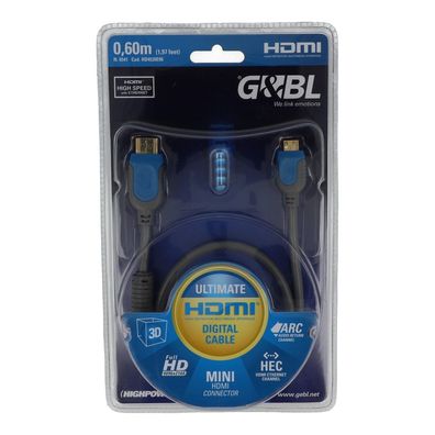 G&BL HD4530E06 HDMI High Speed Kabel A/ C mit Ethernet-Kanal 0,6 m dunkelgrau