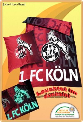 Bettwäsche 1. FC Köln, Leuchtet im Dunkeln Geisbock