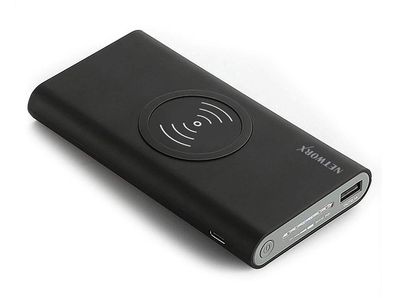 Networx Wireless Charging Powerbank 8.000 mAh Qi-Ladepad schwarz