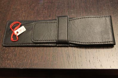 Mäppchen für 1-2 Schreibgeräte; Etui für 1-2 Schreibgeräte, Leder, schwarz