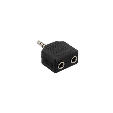 G&BL Audiostecker 2x Klinke, 3,5mm Stecker Stereo Kupplung, schwarz