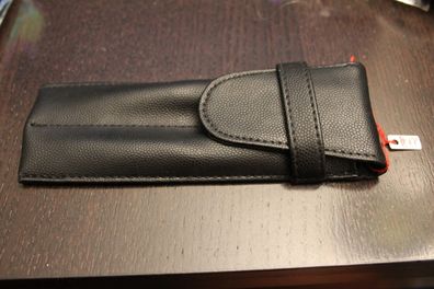 Mäppchen für 2 Schreibgeräte; Etui für 2 Schreibgeräte, abgesteppt, schwarz