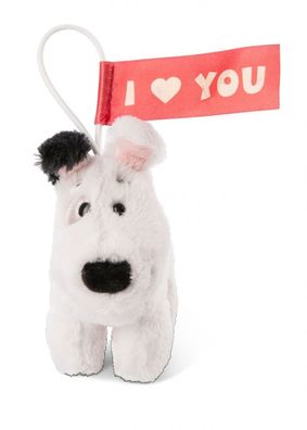Nici 46071 Anhänger Loop Love Hund stehend 11cm mit Herz am Po I Love You Plüsch