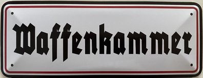 Blechschild 27 X 10 cm Waffenkammer !