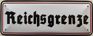 Blechschild 27 X 10 cm Reichsgrenze !