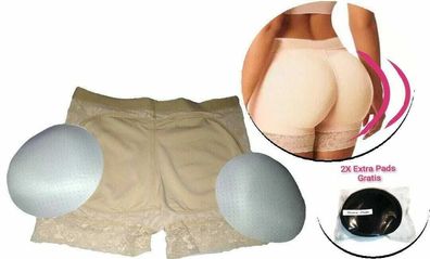 Gepolsterte Damen Unterhose Unterwäsche mit Pads Beige S M L XL 2XL 3XL