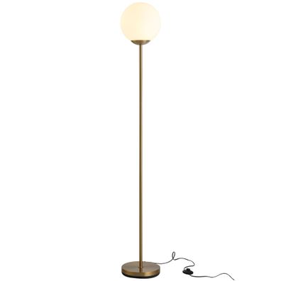 HOMCOM® Stehlampe für Wohnzimmer, Standleuchte, Stehlampe, Metall mit Glas