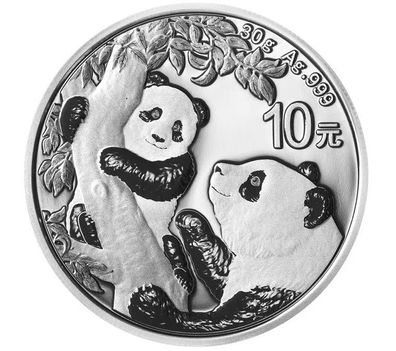 China Silber 999 30g China Panda Silbermünze 2021 - Neuware in Originalkapsel