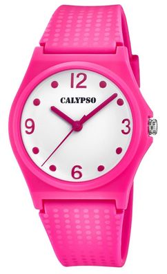 Calypso Damenuhr | analog Quarz mit weichem Silikonband pink K5743/4