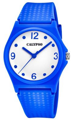 Calypso Damenuhr | analog Quarz mit weichem Silikonband blau K5743/5