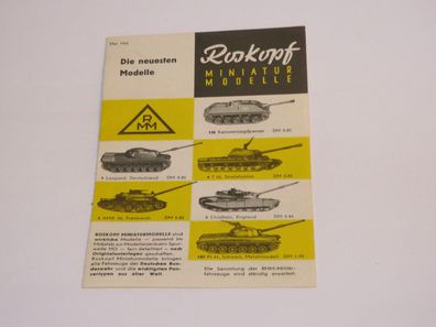 Roskopf Miniatur Modelle - Broschüre Mai 1964 - 4 seitiges Faltblatt