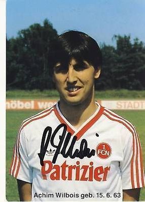 Achim Wilbois 1. FC Nürnberg 1986-87 Autogrammkarte + A 64371