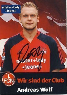 Andreas Wolf 1. FC Nürnberg 2005-06 Autogrammkarte + A 64565