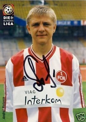 Andrei Polunin 1. FC Nürnberg 1998/99 Autogrammkarte + A 64470