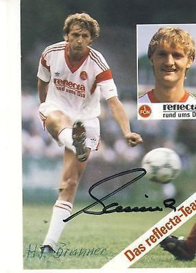 Hans Jürgen Brunner 1. FC Nürnberg 1987-88 Autogrammkarte + A 64391