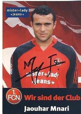 Jaouhar Mnari 1. FC Nürnberg 2005/06 Autogrammkarte + A 64573
