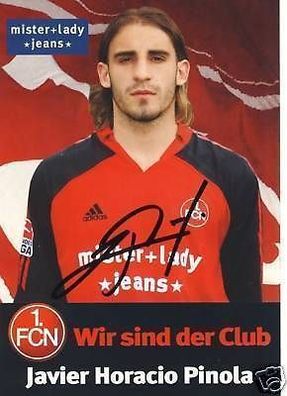 Javier Pinola 1. FC Nürnberg 2005-06 Autogrammkarte + A 64574