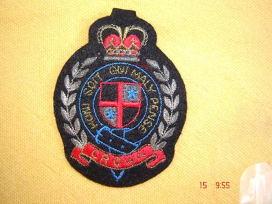 Patch Badge Bügelbild Filz marine m rot gold u silber Stick Wappen Heraldik Krone Z