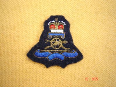 Patch Badge Bügelbild Filz marine mit rot gold u blau Stick Wappen Heraldik Krone Z