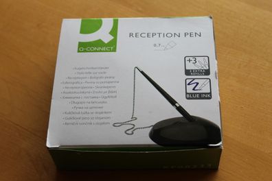 Kugelschreiber mit Kette; Kugelschreiberständer, Reception Pen, schwarz