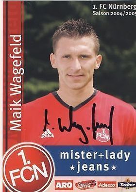 Maik Wagefeld 1. FC Nürnberg 2004/05 Autogrammkarte + A 64551